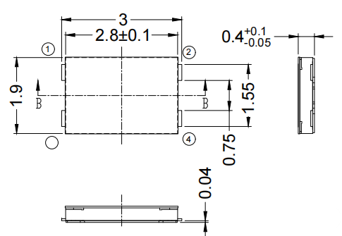 TAF02-BWN-R 2819-180gf白膜黑点 尺寸图